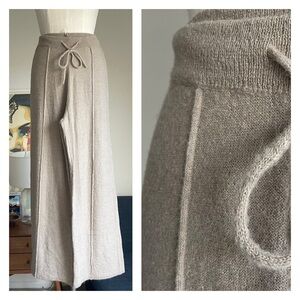 Easel Tan Wide-Leg Knit Pants